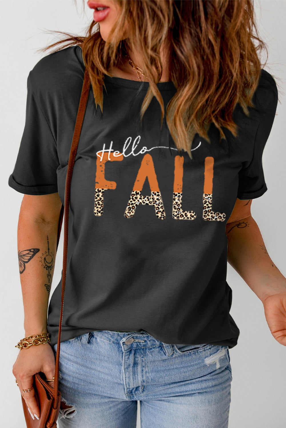 HELLO FALL Graphic Tee - Black / S