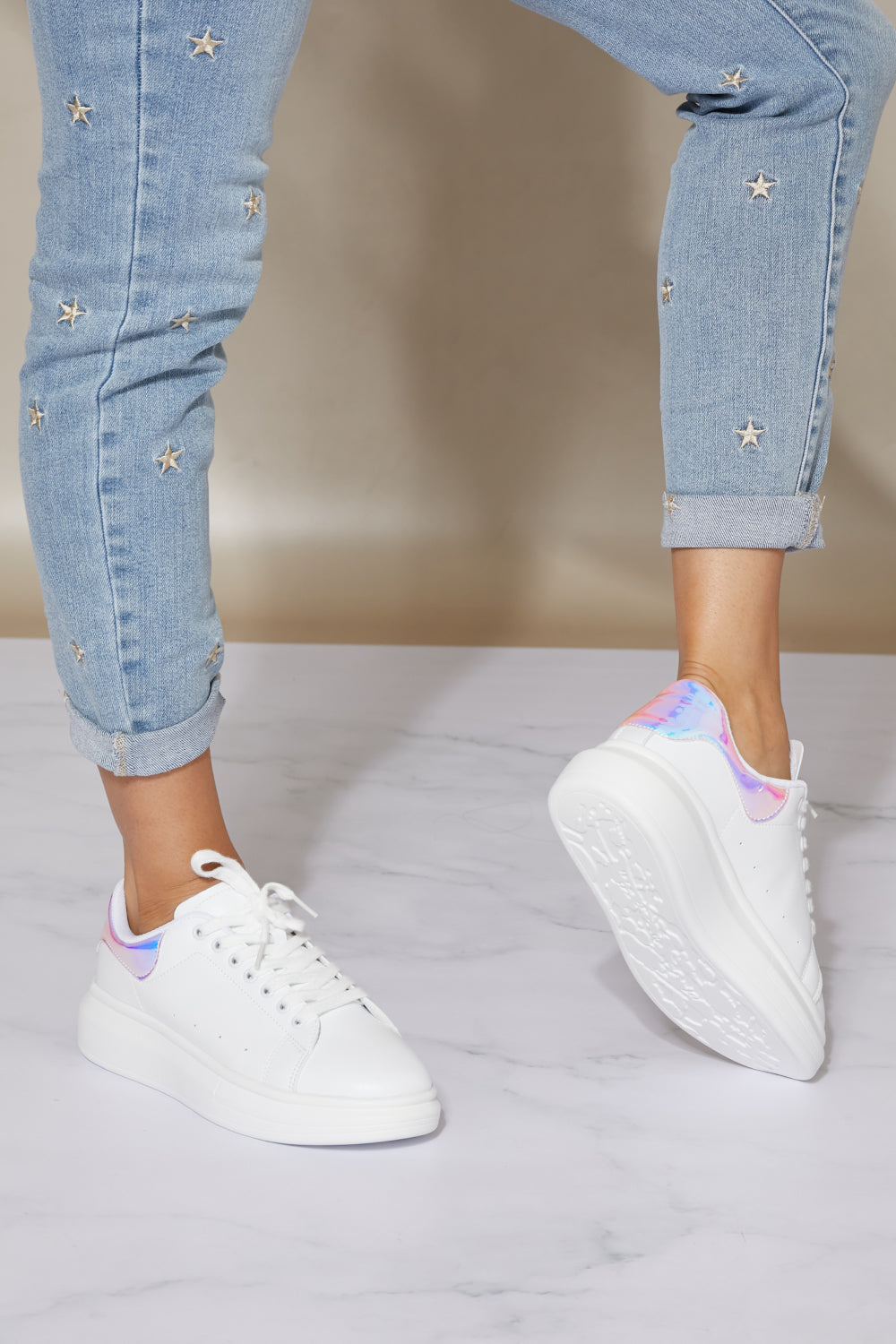 Berness Kicks and Giggles Chunky Sole Sneakers in White -