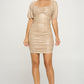 Chocolate USA Ruched Off-Shoulder PU Leather Dress -