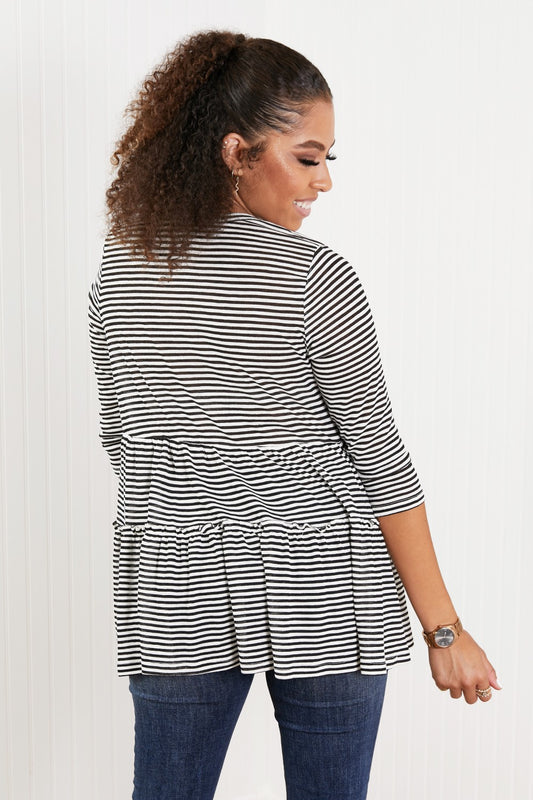 Doe & Rae Full of Love Striped Tiered Top -