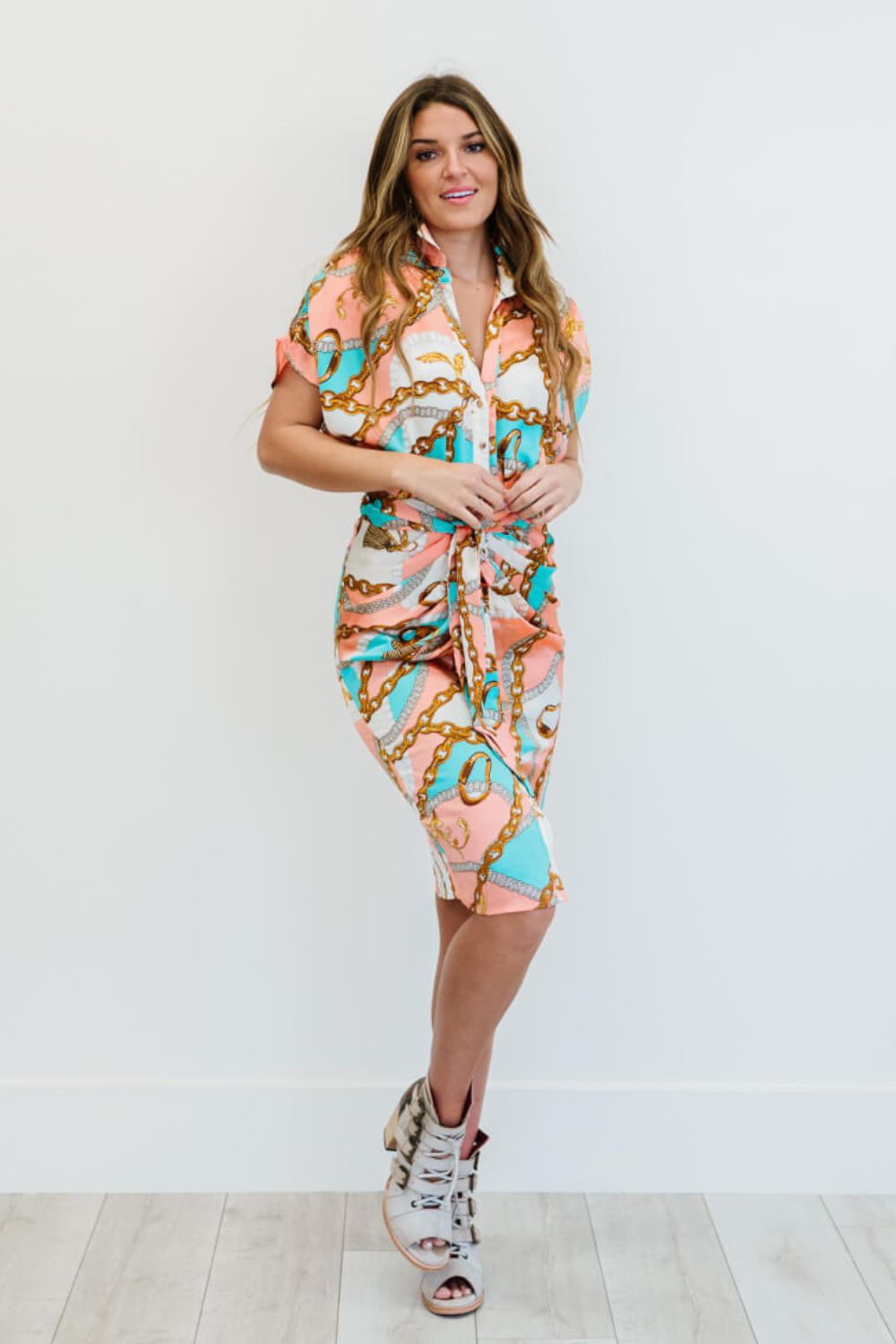 Miss Avenue Never Looked Better Scarf Print Dress -