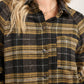 HYFVE Plaid Raglan Sleeve Slit Shirt -