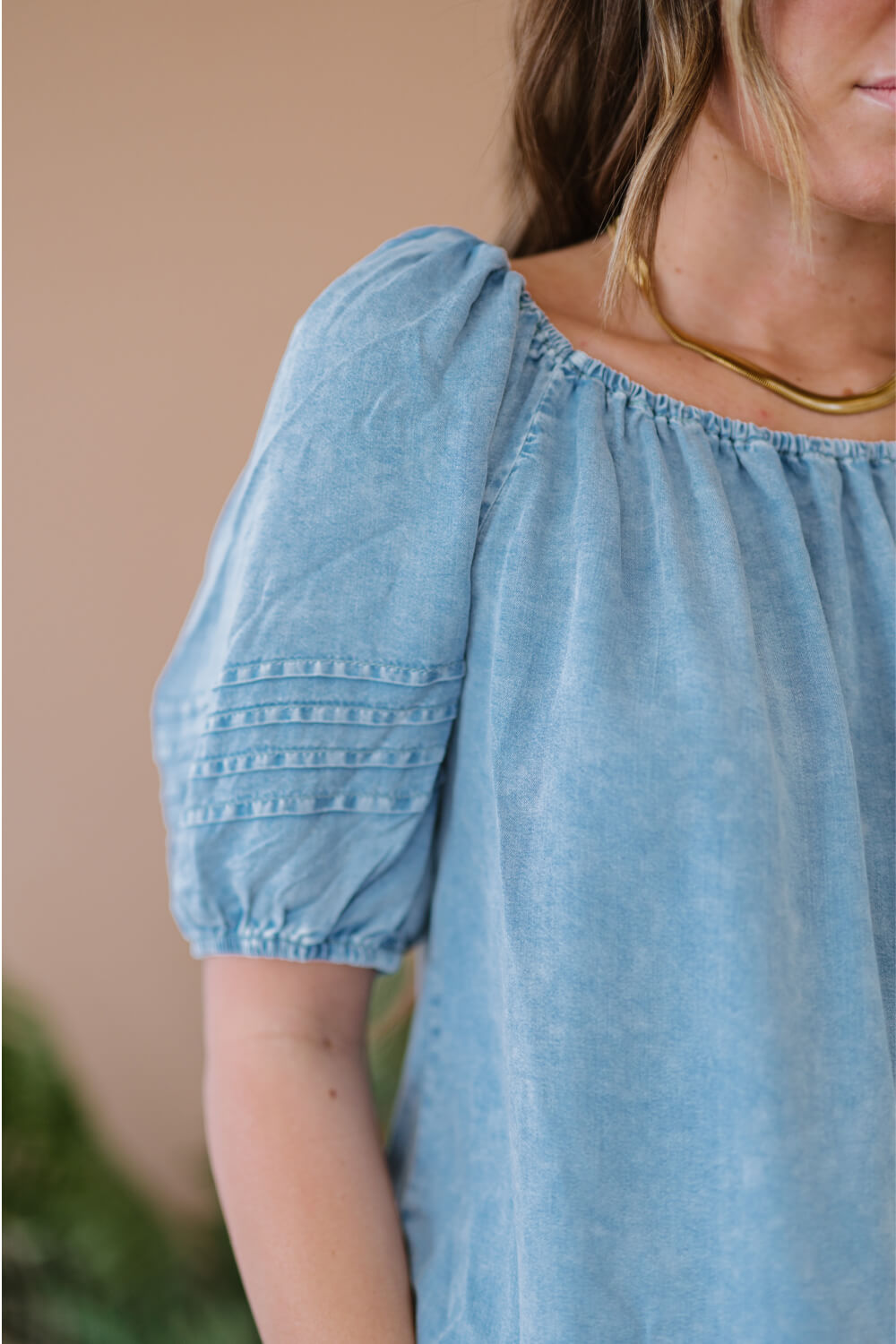 Doe & Rae Keep Me Close Chambray Top -