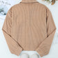 Plaid Corduroy Dropped Shoulder Jacket -