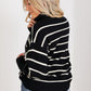 CY Fashion No Worries Striped Turtleneck Sweater -
