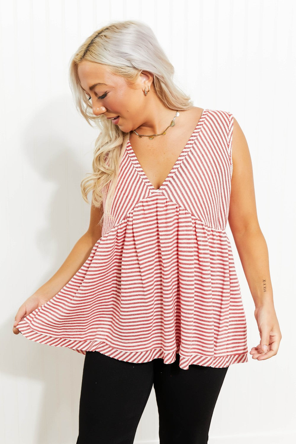 Ces Femme Carnival Nights Striped Sleeveless Top -