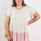 Hailey & Co Weekend Special Color Block Tiered Babydoll Top -
