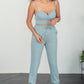 SHOPIRISBASIC Let's Do This Bustier and Joggers Lounge Set in Sage Green -
