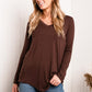 Zenana Full Size V-Neck Curved Hem Top -