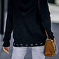 Zip-Up Distressed Hooded Cardigan -