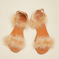 Cape Robbin Drama Queen Feather Trim Sandals -