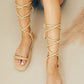 KAYLEEN Learning the Ropes Lace-Up Espadrille Sandals -