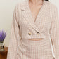 HYFVE How Sweet It Is Plaid Cropped Blazer and Skort Set -
