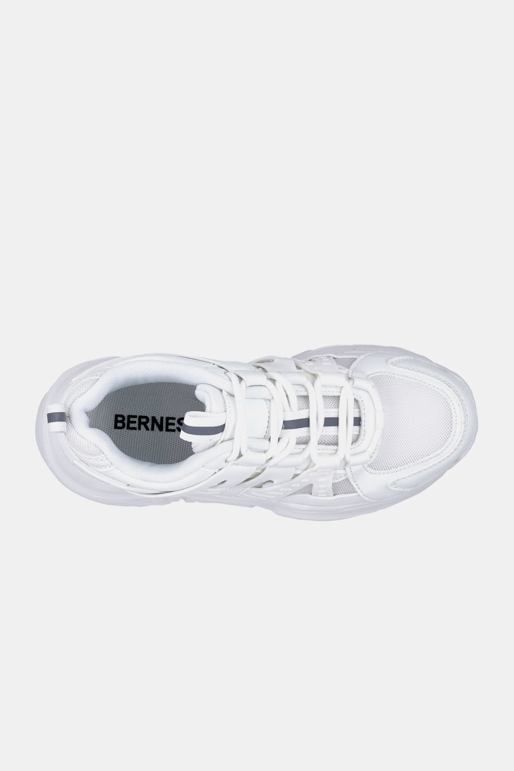 Berness Running Late Chunky Sole Athletic Sneakers in White -