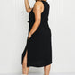 Cotton Bleu Fingers Crossed Sleeveless Dress in Black -