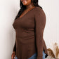 Zenana Full Size V-Neck Curved Hem Top -