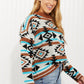 Andree by Unit Southwestern Sunset Full Size Geometric Mock Neck Sweater -