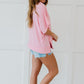Sew In Love Sippin' Lemonade French Terry Top in Pink -