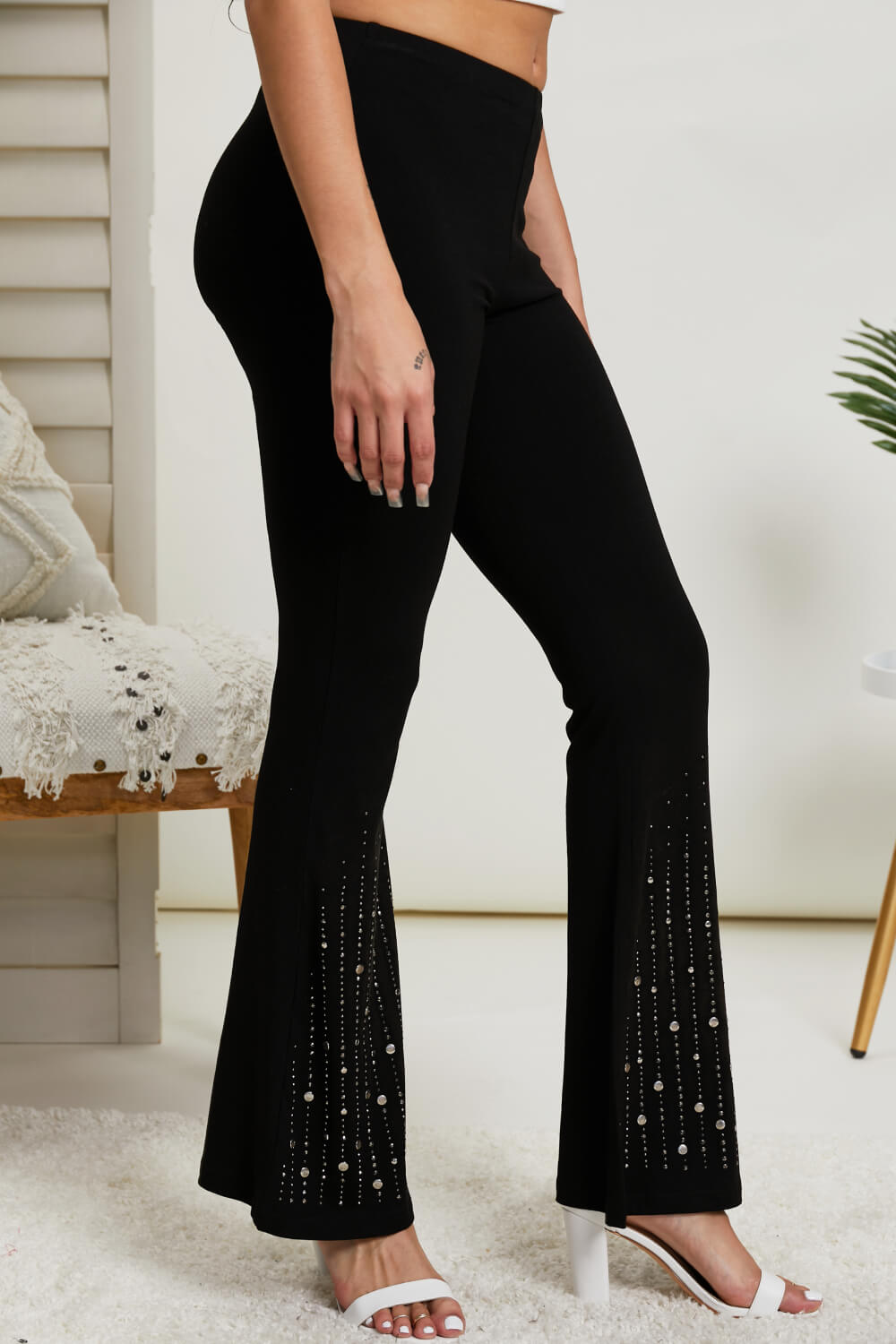 Vocal Eyes on You Rhinestone Flared Leggings -