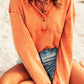 Half-Button Drawstring Hem Dropped Shoulder Sweatshirt -