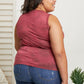Vocal Finest Hour Acid Wash Rhinestone Neckline Tank in Wine -