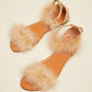 Cape Robbin Drama Queen Feather Trim Sandals -