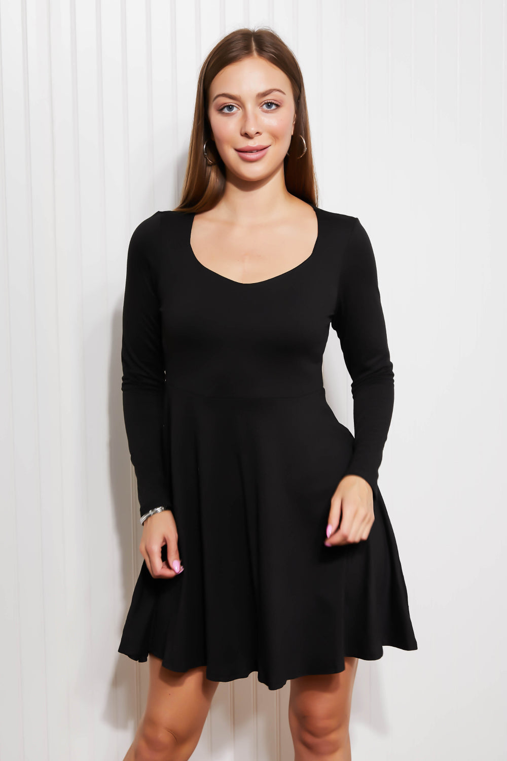 White Birch Missing Link Long Sleeve Dress -