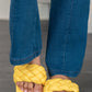 Weeboo Cakewalk Woven Square Toe Slides in Yellow -