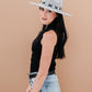 Fame X-Stitch Flat Brim Fedora Hat -