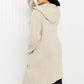 Zenana Jet Lagged Hooded Open Front Cardigan -