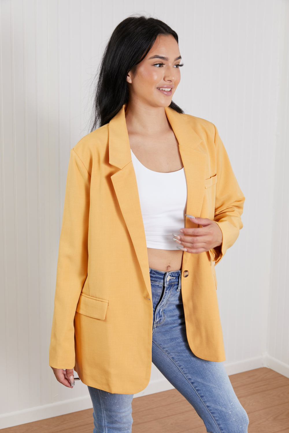 Trend Notes Self Made Blazer in Tangerine -