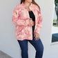 Davi & Dani Peace Sign Tie-Dye Embroidered Patch Shacket -