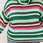 Davi & Dani Midwest Striped Turtleneck Tunic Sweater -