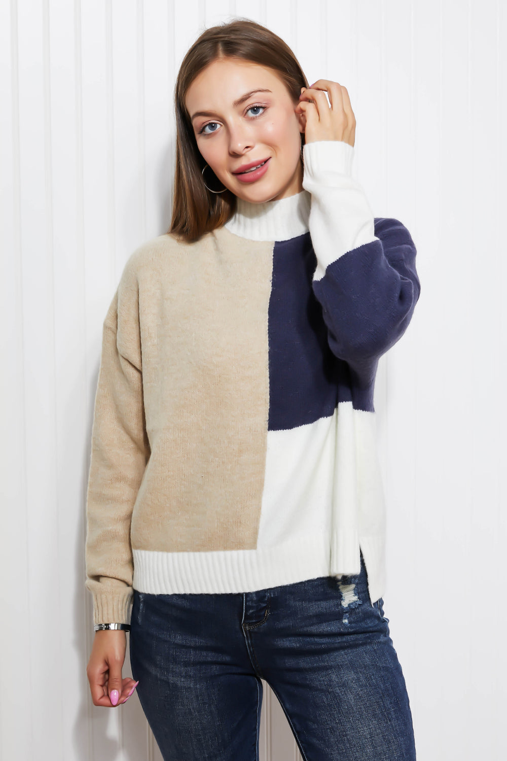 HYFVE Straight-A Student Color Block Sweater -