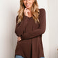 Zenana Full Size V-Neck Curved Hem Top -