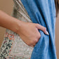 ODDI Amazingly Artistic Patchwork Print Chambray Dress -