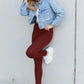 Andree by Unit Full Size Pearl Trim Cropped Denim Jacket -