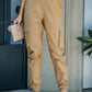 Elastic Waist Ankle-Length Cargo Joggers -