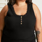 White Birch Just Because Lace Trim Ribbed Henley Tank -