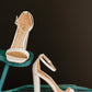 KAYLEEN Standing Tall Square Toe Block Heel Sandals in White -