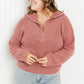 Andree by Unit Central Park Full Size Half-Zip Ribbed Sweater -