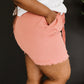 Cotton Bleu Kiss and Make Up Frayed Hem Shorts in Mauve -