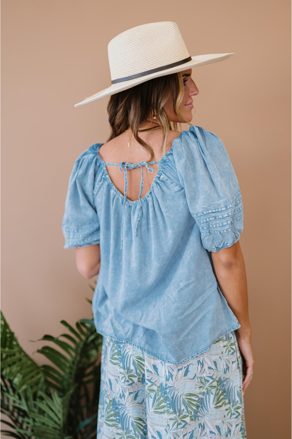 Doe & Rae Keep Me Close Chambray Top -