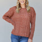 Sew In Love Full Size Mixed Knit Dropped Shoulder Sweater -