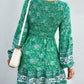 Bohemian V-Neck Balloon Sleeve Dress -