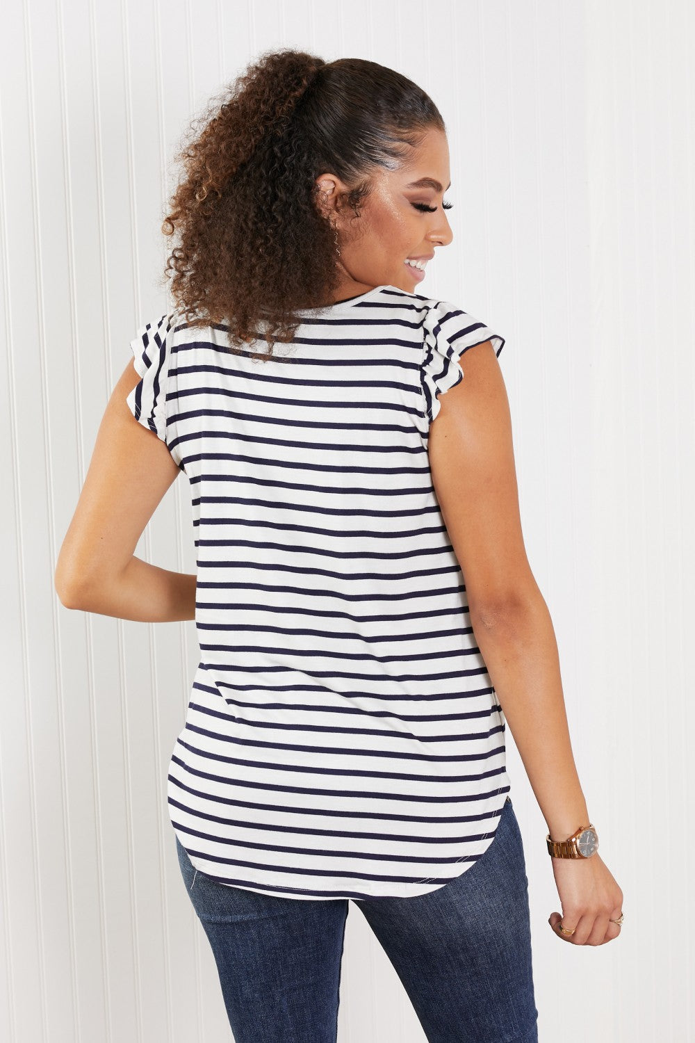 Sew In Love Illuminate the Way Striped Tee in Navy -