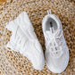Berness Running Late Chunky Sole Athletic Sneakers in White -