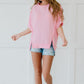 Sew In Love Sippin' Lemonade French Terry Top in Pink -