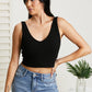 White Birch Sense of It All Cropped V-Neck Tank Top -