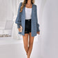 Printed Lantern Sleeve Open Front Top -